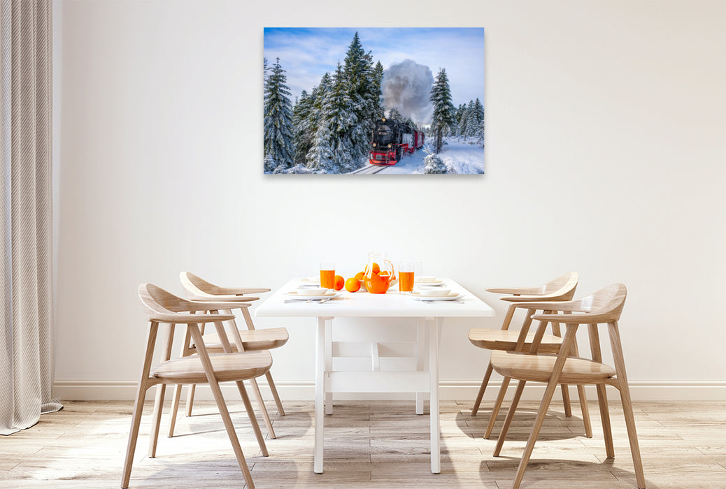 Premium Textil-Leinwand Die Brockenbahn am Goetheweg