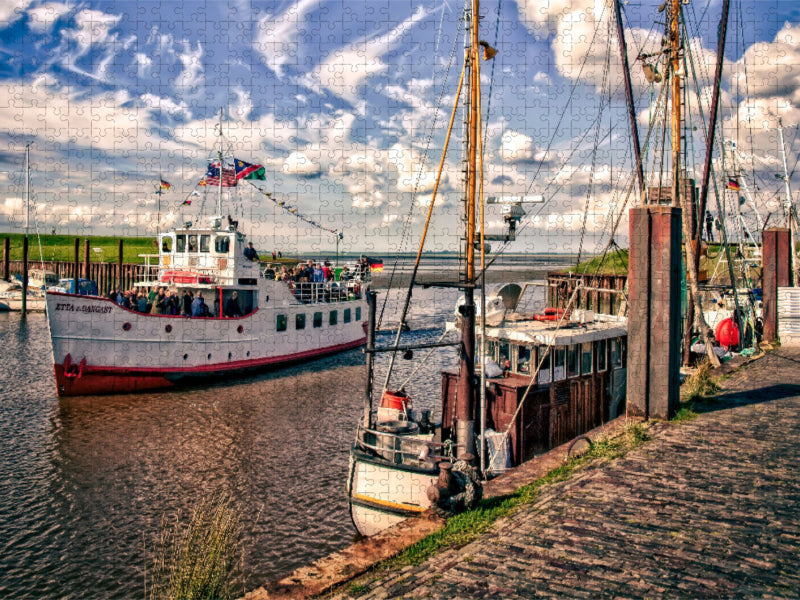Der Dangaster Hafen mit der Etta von Dangast - CALVENDO Foto-Puzzle'