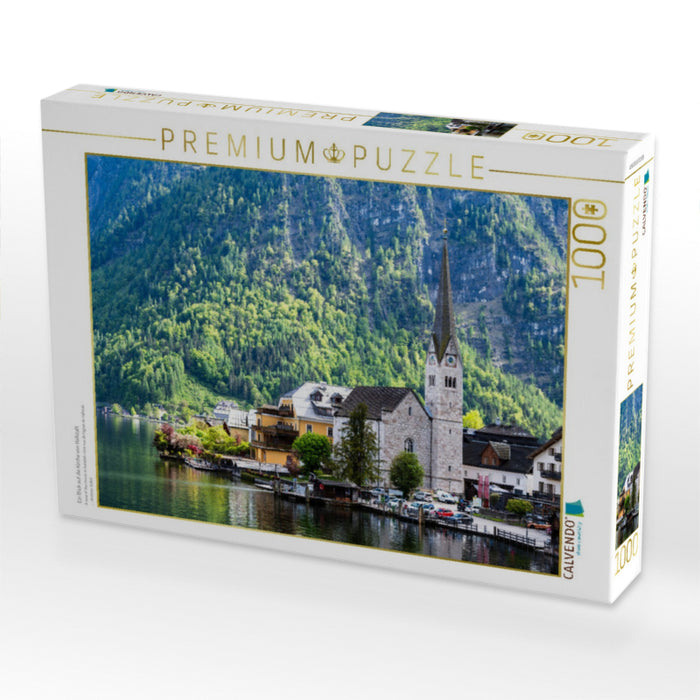Ein Blick auf die Kirche von Hallstatt - CALVENDO Foto-Puzzle'