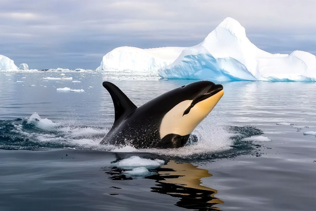 Premium Textil-Leinwand Antarktis, Orca