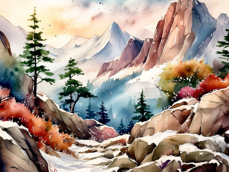 Winterliche Berghänge - CALVENDO Foto-Puzzle'