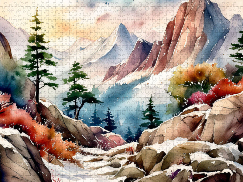 Winterliche Berghänge - CALVENDO Foto-Puzzle'