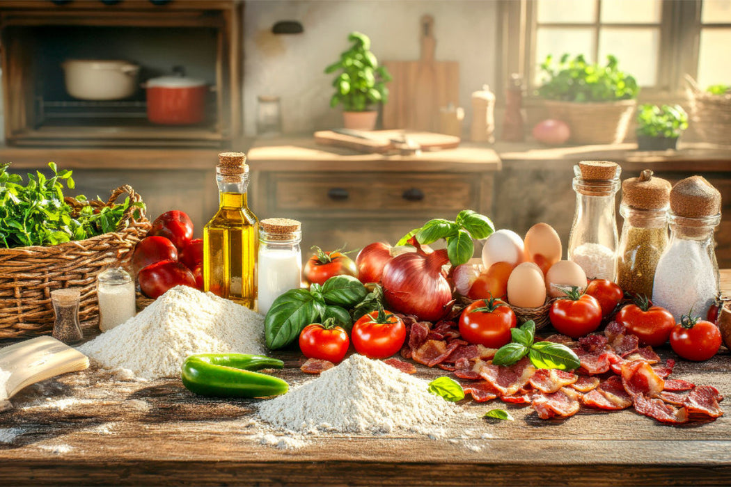 Premium Textil-Leinwand Bereit zum Pizza backen