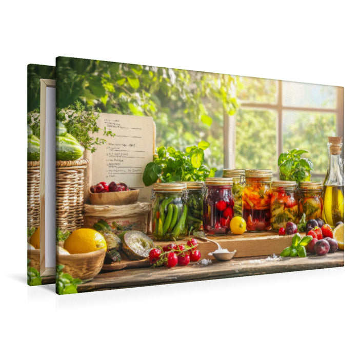 Premium Textil-Leinwand Mmmmhh - lecker eingekocht