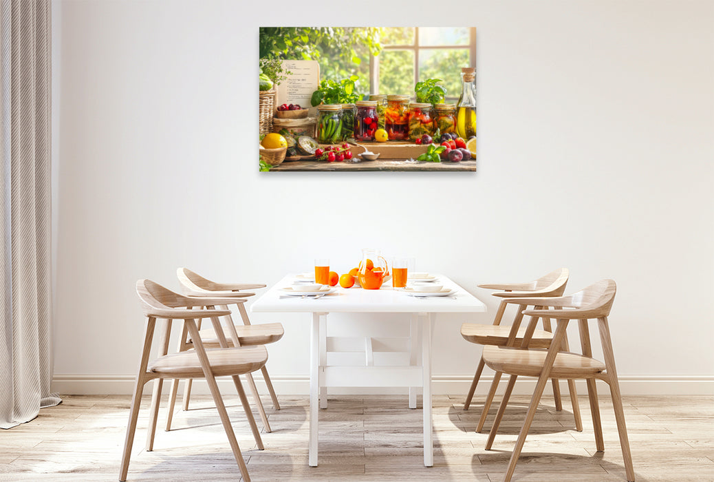 Premium Textil-Leinwand Mmmmhh - lecker eingekocht