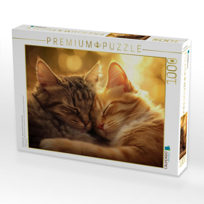 Kuschelstunde - Katzen kuscheln sich aneinander - CALVENDO Foto-Puzzle'