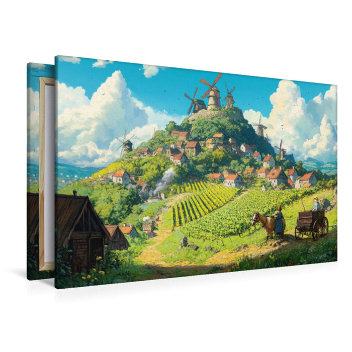 Premium Textil-Leinwand Das Tal der Winde - Anime Landschaft