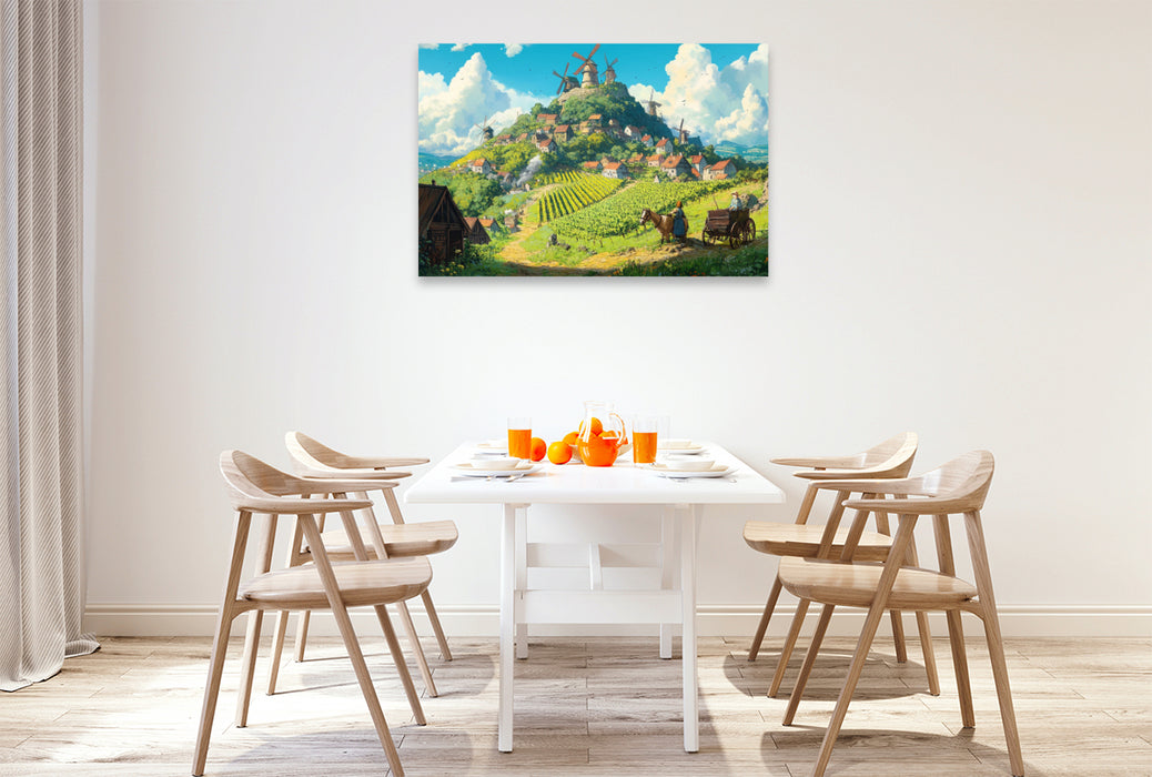 Premium Textil-Leinwand Das Tal der Winde - Anime Landschaft