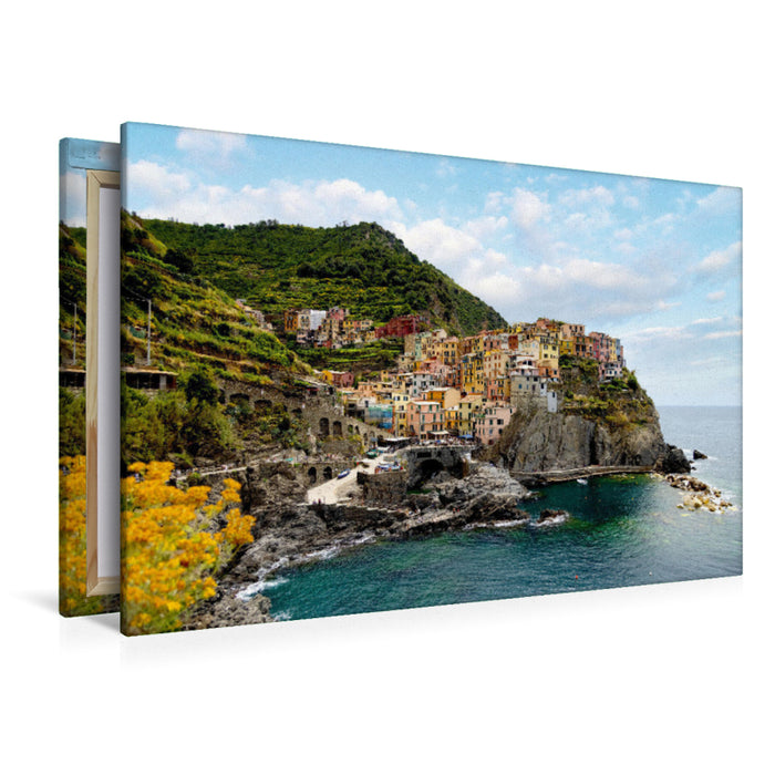 Premium Textil-Leinwand Manarola - Küstenidylle in Cinque Terre