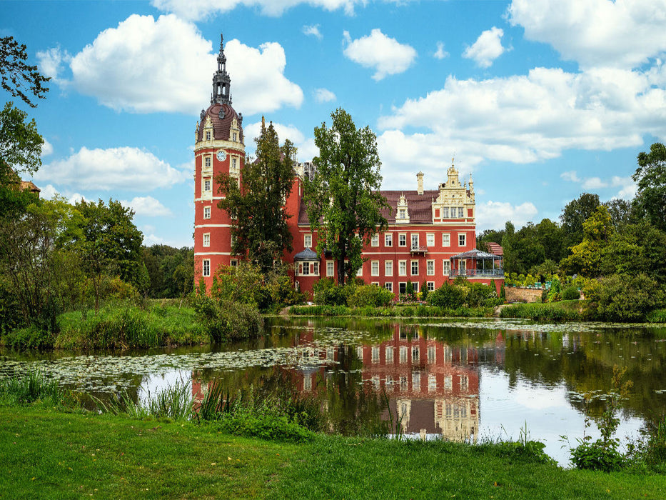 Ein Blick auf das Schloss Fürst-Pückler in Bad Muskau - CALVENDO Foto-Puzzle'