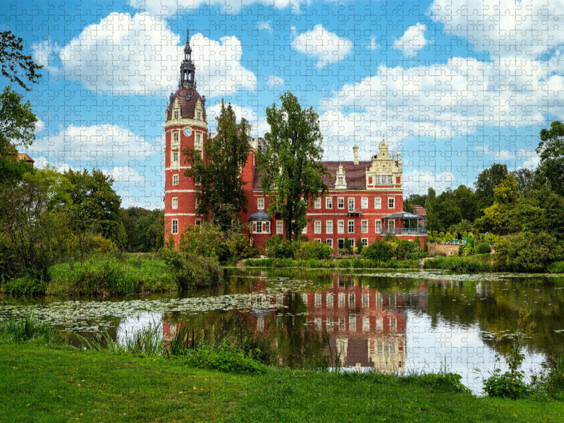 Ein Blick auf das Schloss Fürst-Pückler in Bad Muskau - CALVENDO Foto-Puzzle'