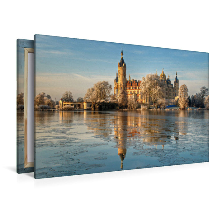 Premium Textil-Leinwand Schwerin - UNESCO Weltkulturerbe