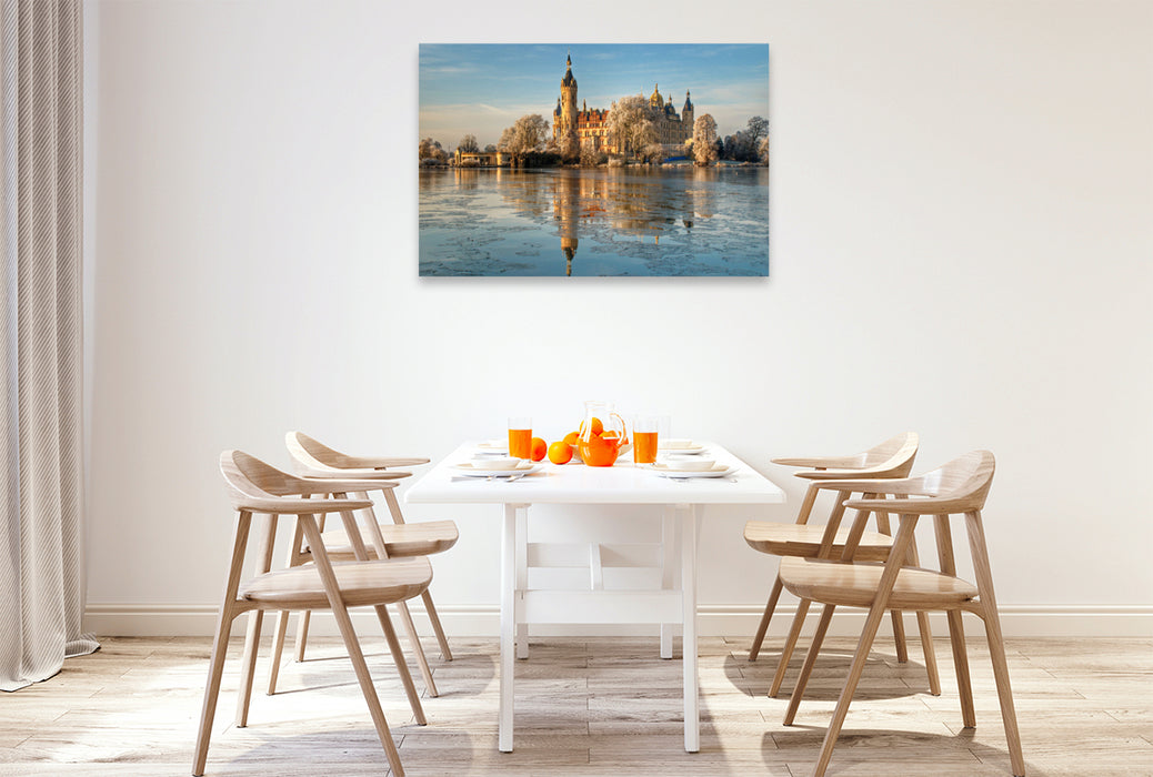 Premium Textil-Leinwand Schwerin - UNESCO Weltkulturerbe