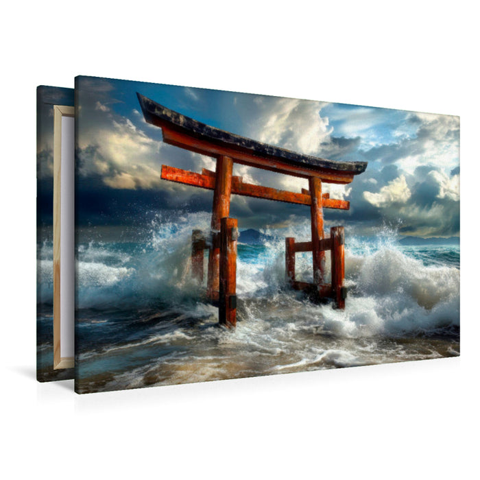 Premium Textil-Leinwand Torii