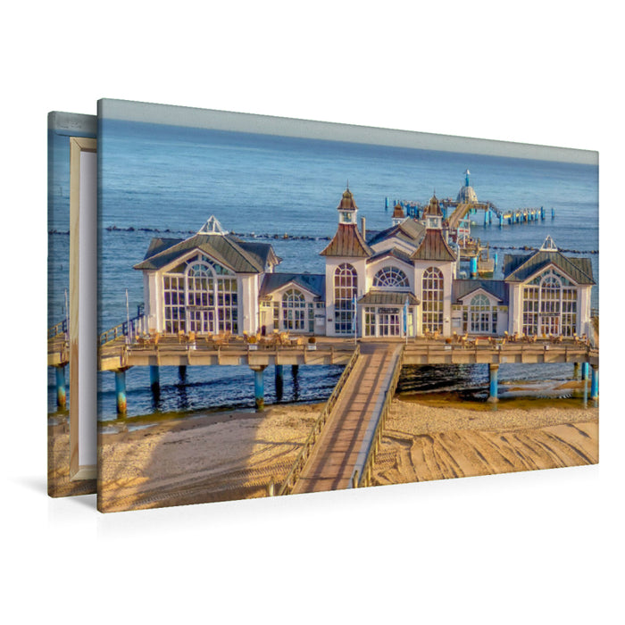 Premium Textil-Leinwand Seebrücke in Sellin