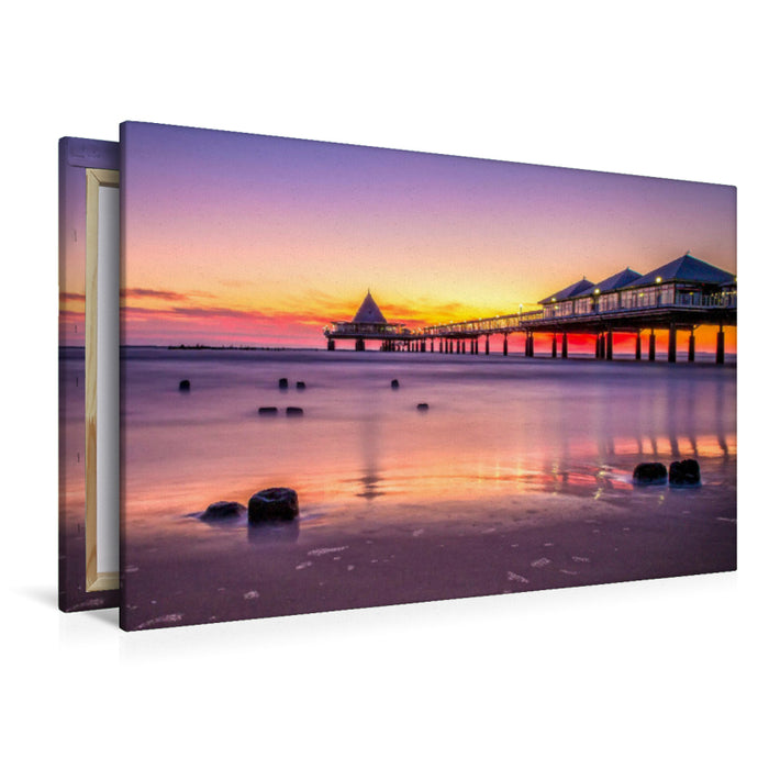 Premium Textil-Leinwand Seebrücke in Heringsdorf auf Usedom