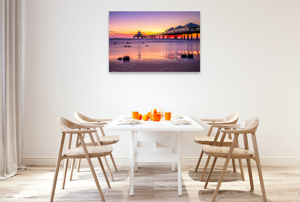 Premium Textil-Leinwand Seebrücke in Heringsdorf auf Usedom