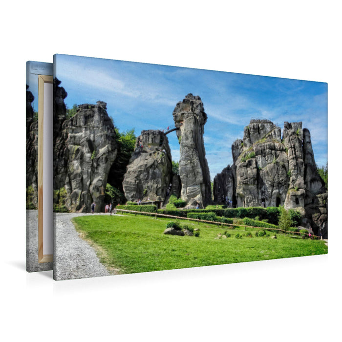 Premium Textil-Leinwand Die Externsteine im Teutoburger Wald
