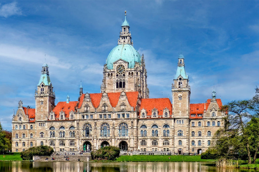 Premium Textil-Leinwand Das Neue Rathaus in Hannover