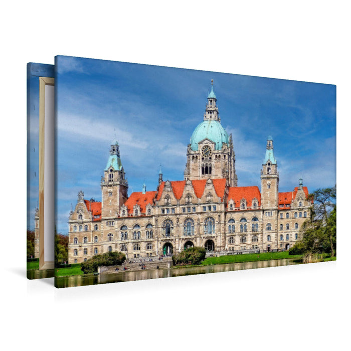 Premium Textil-Leinwand Das Neue Rathaus in Hannover