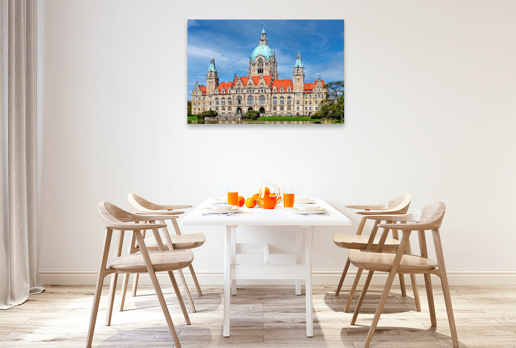 Premium Textil-Leinwand Das Neue Rathaus in Hannover