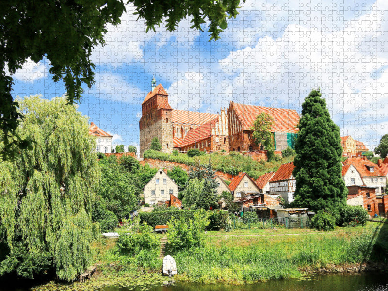 Havelberg, Blick über die Havel zum Dom St. Marien - CALVENDO Foto-Puzzle'