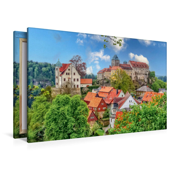 Premium Textil-Leinwand Burg Hohnstein in der Sächsischen Schweiz