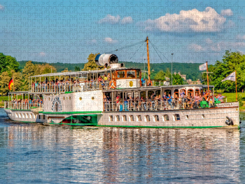 Raddampfer auf der Elbe - CALVENDO Foto-Puzzle'