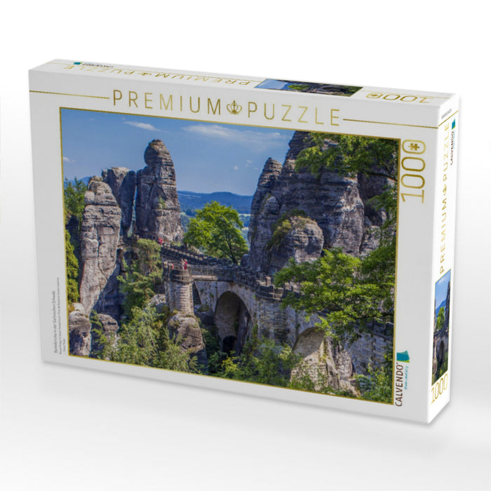 Basteibrücke in der Sächsischen Schweiz - CALVENDO Foto-Puzzle'