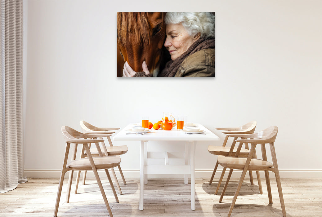 Premium Textil-Leinwand Ein Motiv aus dem Kalender Pferde und Seelensprüche