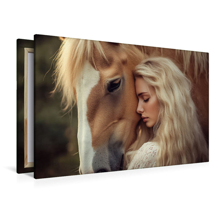 Premium Textil-Leinwand Ein Motiv aus dem Kalender Pferde und Seelensprüche