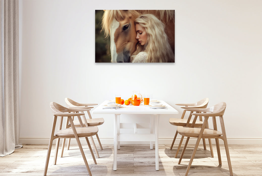 Premium Textil-Leinwand Ein Motiv aus dem Kalender Pferde und Seelensprüche