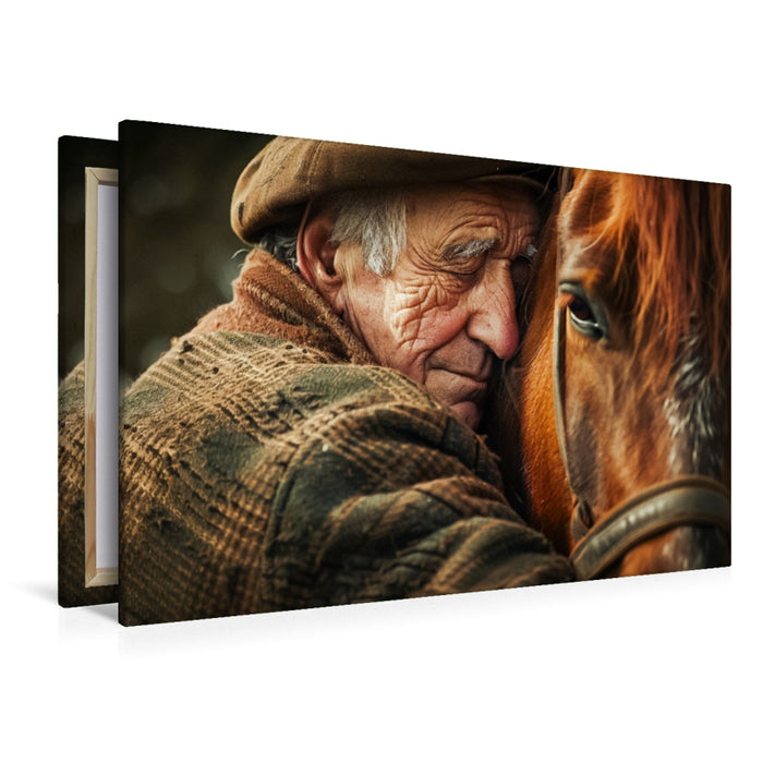 Premium Textil-Leinwand Ein Motiv aus dem Kalender Pferde und Seelensprüche