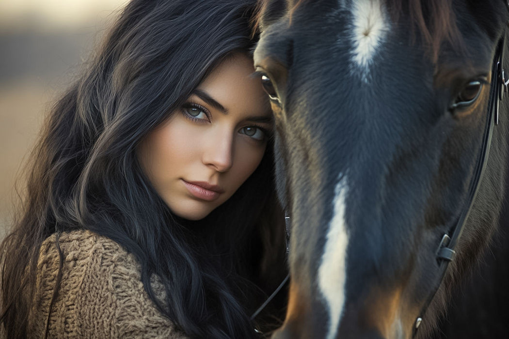 Premium Textil-Leinwand Ein Motiv aus dem Kalender Pferde und Seelensprüche