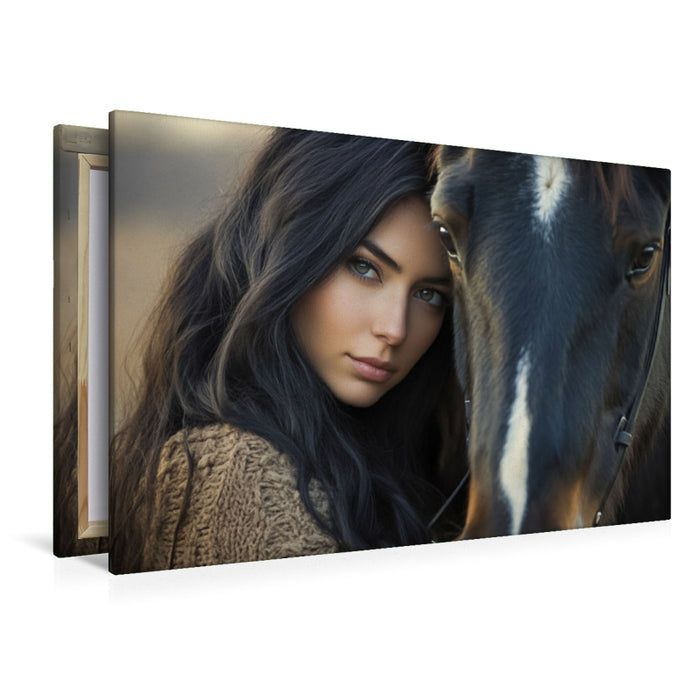 Premium Textil-Leinwand Ein Motiv aus dem Kalender Pferde und Seelensprüche