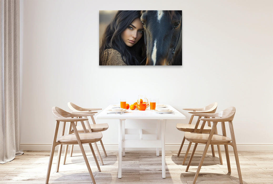 Premium Textil-Leinwand Ein Motiv aus dem Kalender Pferde und Seelensprüche