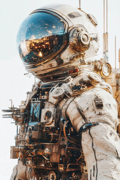 Premium Textil-Leinwand Mit jeder neuen Entdeckung im All überschreiten wir Grenzen