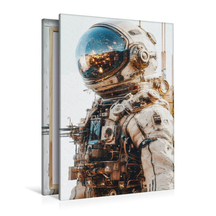 Premium Textil-Leinwand Mit jeder neuen Entdeckung im All überschreiten wir Grenzen