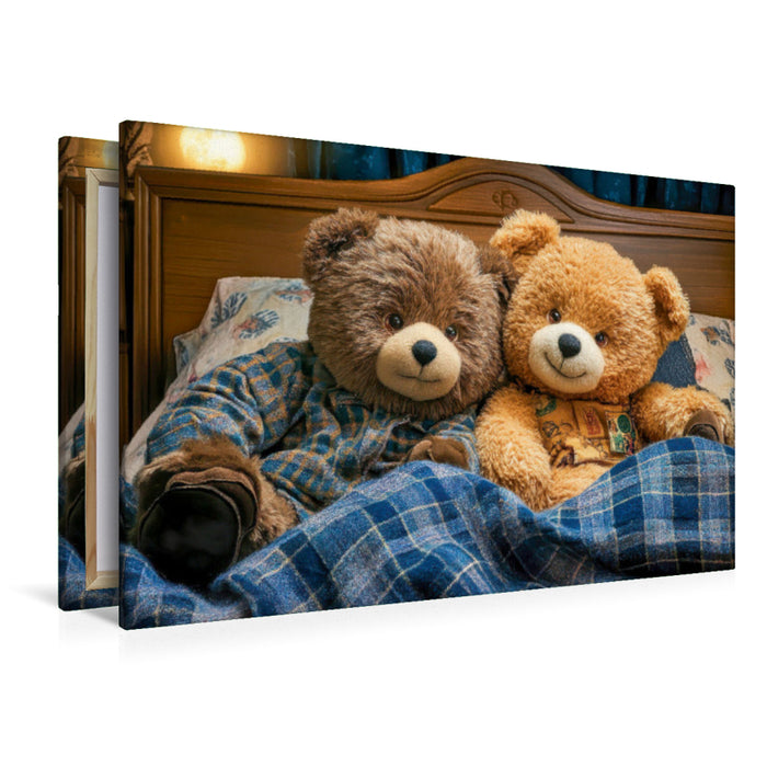Premium Textil-Leinwand Gleich wird kuschelig geschlafen