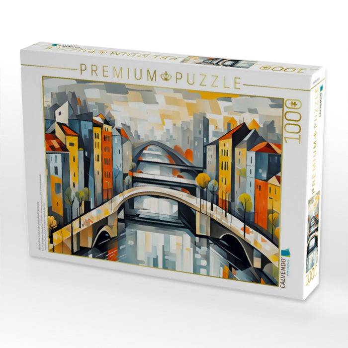 Herbststimmung in der abstrakten Metropole - CALVENDO Foto-Puzzle'