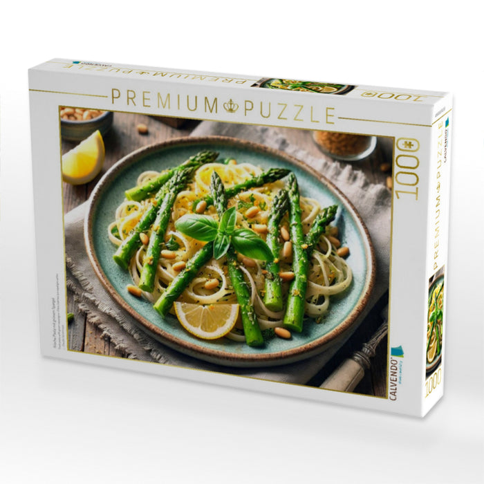 Frische Pasta mit grünem Spargel - CALVENDO Foto-Puzzle'