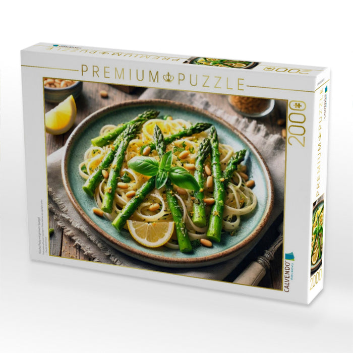 Frische Pasta mit grünem Spargel - CALVENDO Foto-Puzzle'