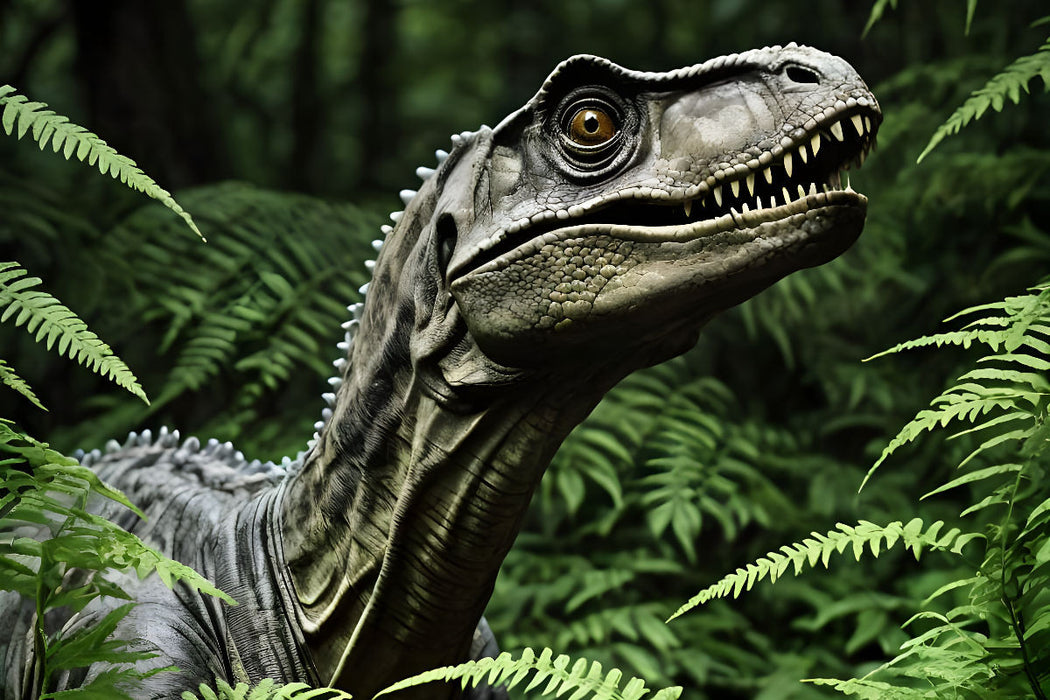 Premium Textil-Leinwand Dino auf Erkundung