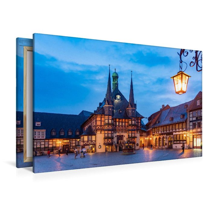 Premium Textil-Leinwand Rathaus Wernigerode