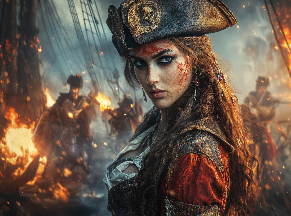 Kugeln zischen durch die Luft, während die Planken unter den Füßen erbeben - CALVENDO Foto-Puzzle'