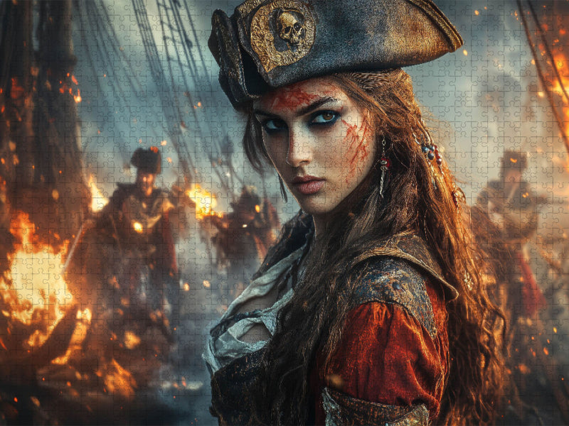 Kugeln zischen durch die Luft, während die Planken unter den Füßen erbeben - CALVENDO Foto-Puzzle'