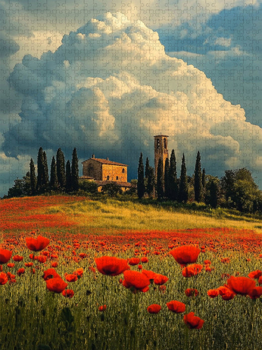 Genieße die Landschaft wenn der rote Mohn blüht - CALVENDO Foto-Puzzle'