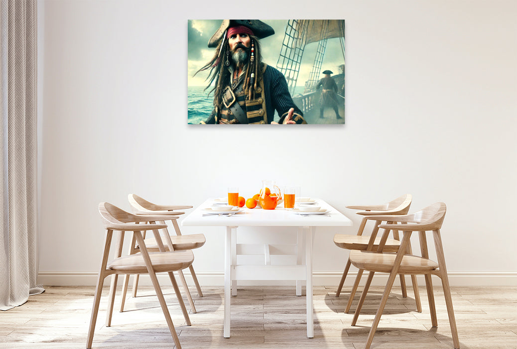 Premium Textil-Leinwand Piratenkapitän