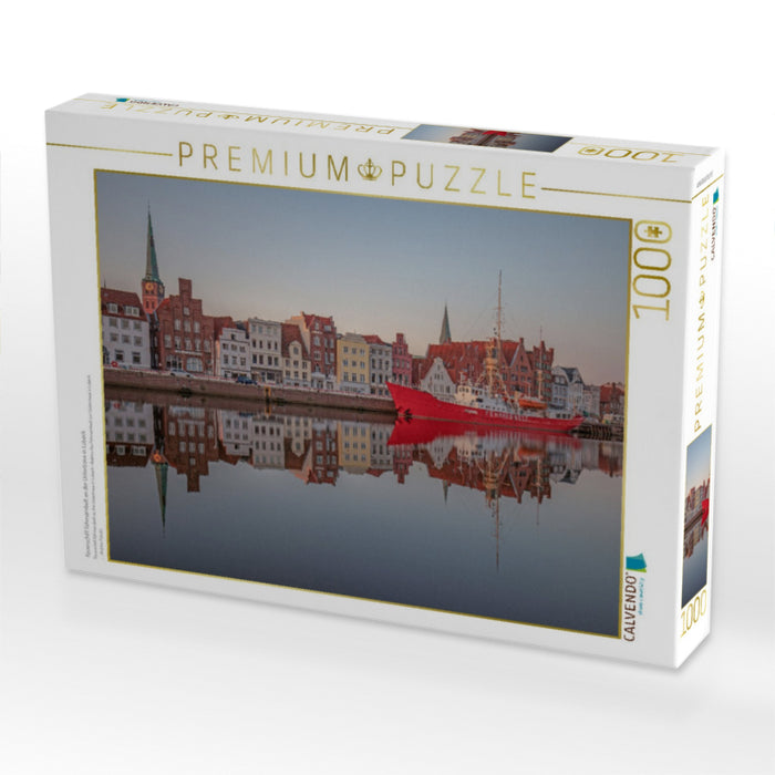 Feuerschiff Fehmarnbelt an der Untertrave in Lübeck - CALVENDO Foto-Puzzle'
