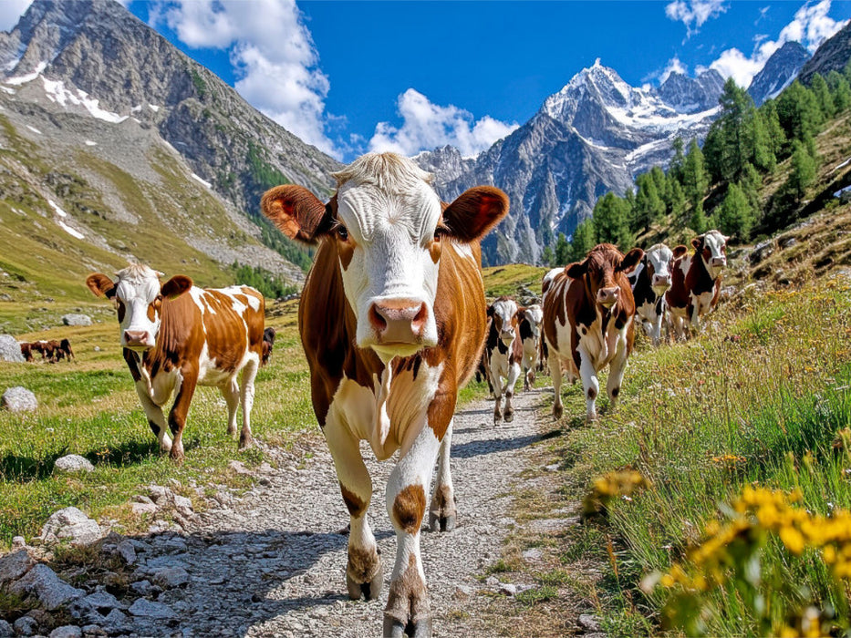 Hier wird schon mal der Almabtrieb geübt - CALVENDO Foto-Puzzle'